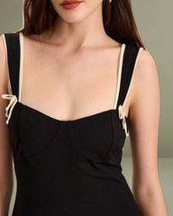 Women's Black Bodycon Knitted Mini Dress