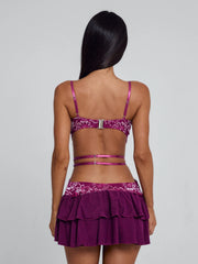 SANTANA MINI DRESS BURGUNDY