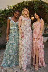 Ellapink Luxe Chiffon Floral Print Dress | Made To Order