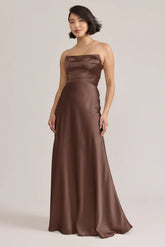 Ellapink Satin Dress | Ready To Ship | Mahogany