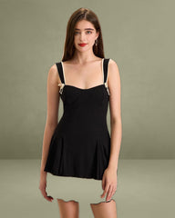 Women's Black Bodycon Knitted Mini Dress