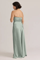 Ellapink Satin Dress | Ready To Ship | Sage