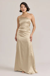 Ellapink Satin Dress Gold Champagne | Ready To Ship