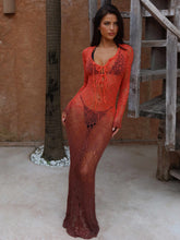 DIXIE MAXI DRESS KNIT ORANGE OMBRE