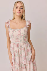 Ellapink Luxe Chiffon Floral Print Dress | Made To Order