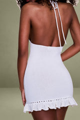 Crochet Halter Mini Dress