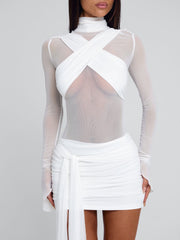 Ellapink OLYRA MINI DRESS WHITE