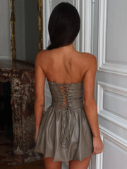 STEPHIA MINI DRESS TAUPE