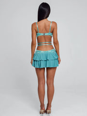 SANTANA MINI DRESS TEAL