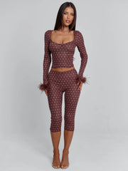 Ellapink MAHRIA PANT BROWN POLKA DOT