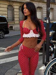 FRIEDA TOP RED POLKA DOT