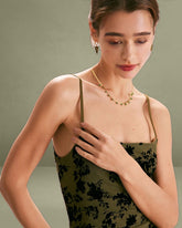 Green Floral Burnout A-Line Slip Midi Dress