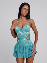 SANTANA MINI DRESS TEAL