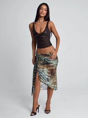 ROEI CORSET TOP DARK BROWN