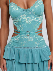 SANTANA MINI DRESS TEAL