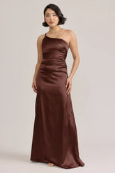 Ellapink Satin Dress Mahogany | Ready To Ship