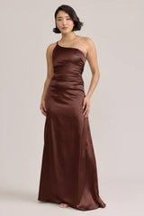 Ellapink Satin Dress Mahogany | Ready To Ship