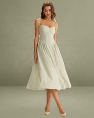 Green Square Neck Pocket Slip Midi Dress