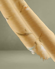 Yellow Floral Ruched Ruffle Midi Dress