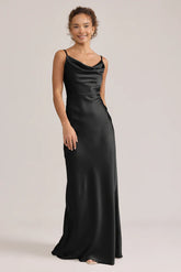 Ellapink Satin Dress | Ready To Ship | Black