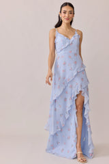 Ellapink Chiffon Floral Print Dress | Made To Order