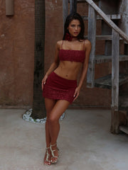 RUI MINI SKIRT DEEP RED