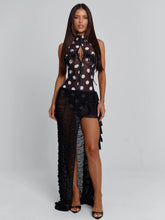 MAELIS MAXI DRESS BLACK POLKA DOT