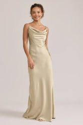 Tess Satin Dress | Ready To Ship | Gold Champagne