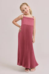 Kids Saylor Satin Pleated Dress | Made To Order