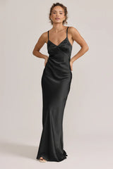 Ellapink Satin Dress | Ready To Ship | Black
