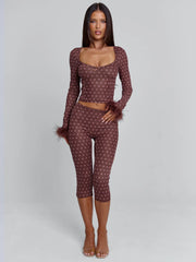 Ellapink MAHRIA PANT BROWN POLKA DOT