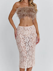 Ellapink MERIDA MIDI SKIRT LIGHT PINK