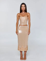 SAELA MIDI SKIRT BEIGE