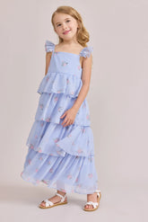 Kids Chiffon Floral Print Dress | Made To Order