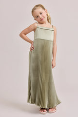 Kids Saylor Satin Pleated Dress | Made To Order
