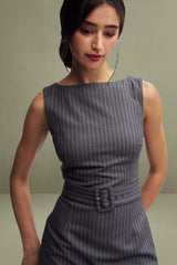 Via Pinstripe Dress