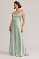 Ellapink Satin Dress | Ready To Ship | Sage