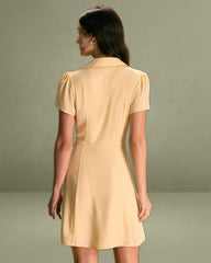 The Yellow Button Down Shirt Mini Dress