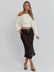 Ellapink VELANA MIDI SKIRT BLACK