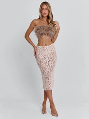 Ellapink MERIDA MIDI SKIRT LIGHT PINK