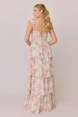 Ellapink Luxe Chiffon Floral Print Dress | Made To Order