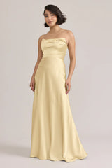 Ellapink Satin Dress | Ready To Ship | Pale Yellow