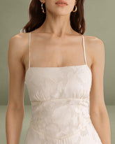 Apricot Jacquard Corset Maxi Slip Dress