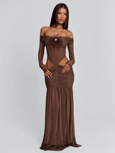 ANGELAE MAXI DRESS CHOCOLATE BROWN