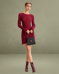 Women's Red Bell Sleeve Bodycon Sweater Dress