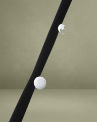 White Contrasting V Neck Button Midi Dress