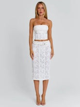 Ellapink LUNALLA MIDI SKIRT IVORY
