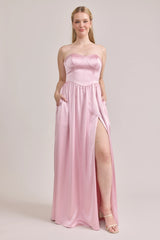 Ellapink Satin Dress | Made To Order