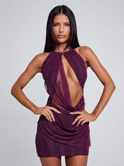 BEAUTRIX MINI DRESS DEEP PURPLE