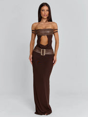 Ellapink ROZIA MAXI DRESS BROWN